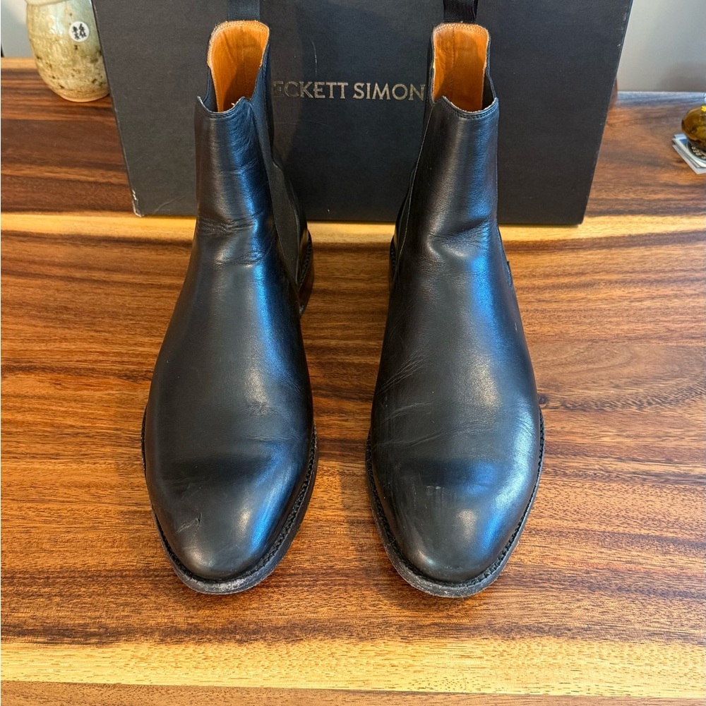 Beckett Siminon - Black Leather Bolton Chelsea Boots - US Mens 11 - Picture 4 of 14